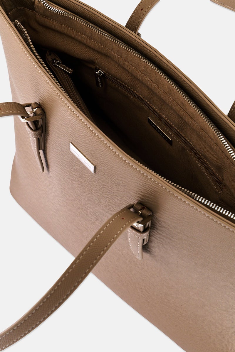 Kathy Ireland Women Brand Logo Handbag, Warm Taupe - Image 4